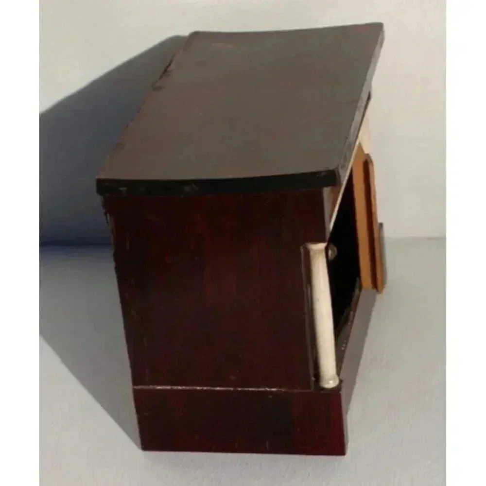 Antique DOLLHOUSE Miniature BIEDERMEIER Wood Breakfast Bar Storage Cabinet